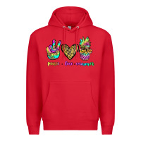 Red peace love summer Premium Hoodie - JahusDesignShop