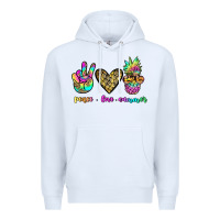 White peace love summer Premium Hoodie - JahusDesignShop