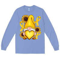 Colony Blue Childhood Cancer gnome Long Sleeve Tee - RanaPortraitStore