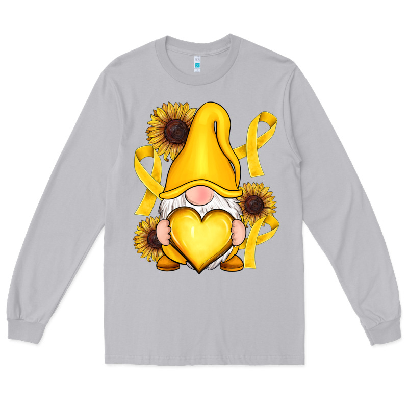Childhood Cancer Gnome Long Sleeve Tee by RanaPortraitStore | Teevron