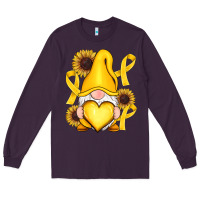 Plum Childhood Cancer gnome Long Sleeve Tee - RanaPortraitStore