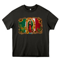 Asphalt our lady of Guadalupe Mexican flag background Heavy Core Tee - Jasminsmagicworld
