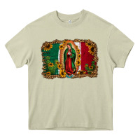 Mossy our lady of Guadalupe Mexican flag background Heavy Core Tee - Jasminsmagicworld