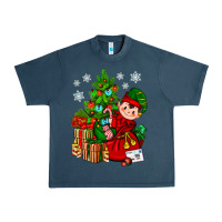Midnight Navy Santa's Elf Christmas Urban Heavy Tee - BundleAndBundleShop