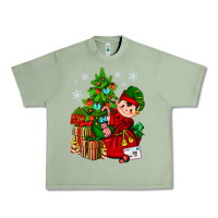 Oil Green Santa's Elf Christmas Urban Heavy Tee - BundleAndBundleShop