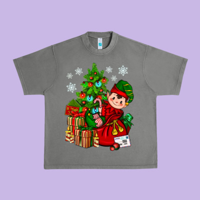 Santa's Elf Christmas Urban Heavy Tee Designed By Bundleandbundleshop