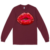 Burgundy kiss Long Sleeve Tee - RanaPortraitStore