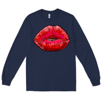 Navy kiss Long Sleeve Tee - RanaPortraitStore