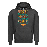 Charcoal Heather boots flannels bonfires football Zipper Hoodie - CowGirlArtShop