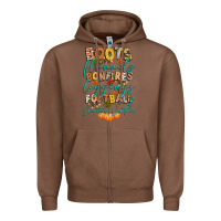 Chestnut boots flannels bonfires football Zipper Hoodie - CowGirlArtShop