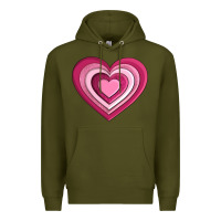 Army Green sweet heart olivia Premium Hoodie - OliviaCreatesArt