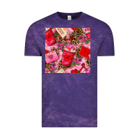 Cloud Purple valentines day coffee cups and love letter with xoxo and leopard seaml Vintage Tee - BundleAndBundleShop