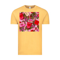 Vintage Mustard valentines day coffee cups and love letter with xoxo and leopard seaml Vintage Tee - BundleAndBundleShop