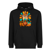 Black Thanksgiving Cold Drink Frappe Heavyweight Hoodie - FaDigitalArtStudio