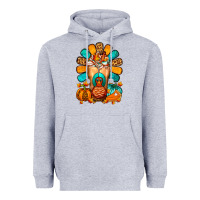 Heather Grey Thanksgiving Cold Drink Frappe Heavyweight Hoodie - FaDigitalArtStudio