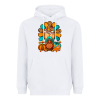 White Thanksgiving Cold Drink Frappe Heavyweight Hoodie - FaDigitalArtStudio