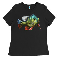 Black Peacock Bass Illustrations Ladies Tee - LillyAllenDesigns