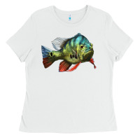 White Peacock Bass Illustrations Ladies Tee - LillyAllenDesigns