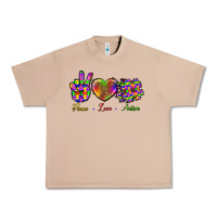 Burro Peace Love Autism Urban Heavy Tee - BundleAndBundleShop