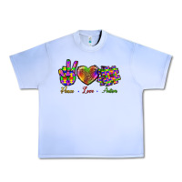 Grape Ice Peace Love Autism Urban Heavy Tee - BundleAndBundleShop