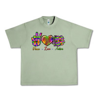 Oil Green Peace Love Autism Urban Heavy Tee - BundleAndBundleShop