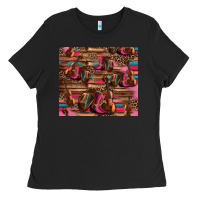 Black valentines day violin and cowboy boots country music Ladies Tee - Jasminsmagicworld