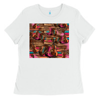 White valentines day violin and cowboy boots country music Ladies Tee - Jasminsmagicworld