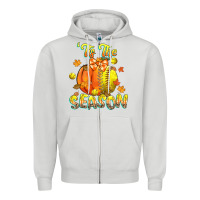 Dove Grey its the season softball Zipper Hoodie - CowGirlArtShop