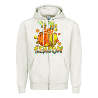 Oatmeal Heather its the season softball Zipper Hoodie - CowGirlArtShop