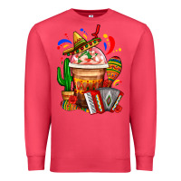 Cardinal Mexican Frappe With Cactus Sombrero And Maracas Premium Sweatshirt - FaDigitalArtStudio