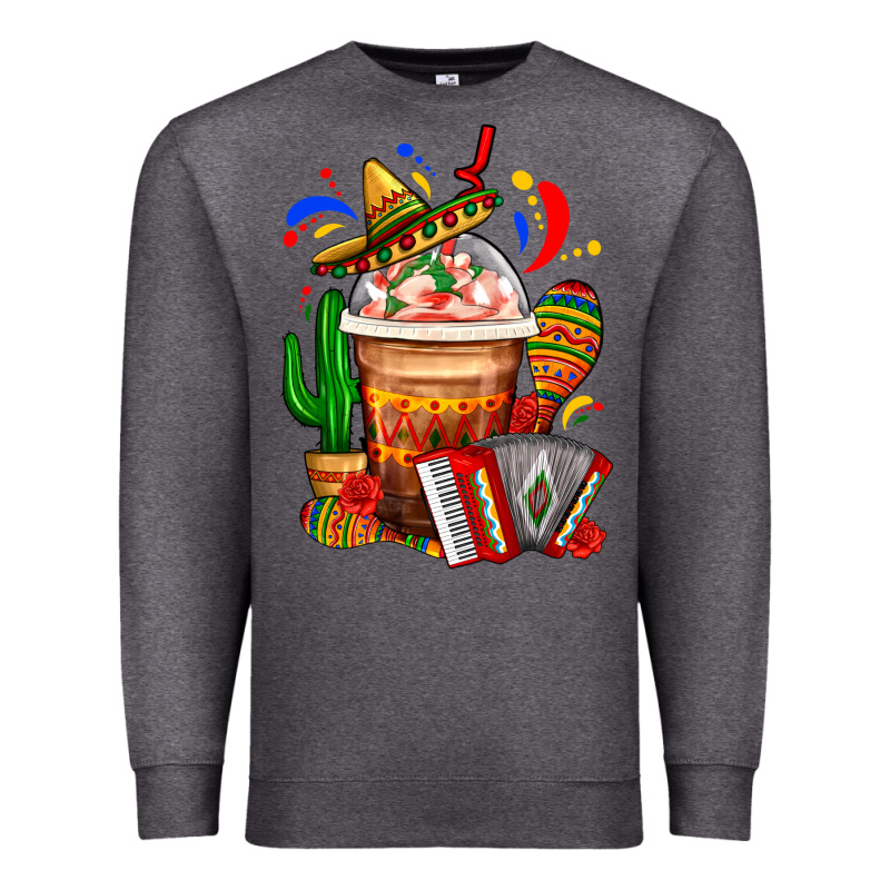 Mexican Frappe With Cactus Sombrero And Maracas Premium Sweatshirt by FaDigitalArtStudio | Teevron