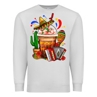 Dove Grey Mexican Frappe With Cactus Sombrero And Maracas Premium Sweatshirt - FaDigitalArtStudio