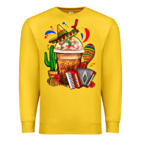 Lemon Mexican Frappe With Cactus Sombrero And Maracas Premium Sweatshirt - FaDigitalArtStudio