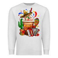 Oatmeal Heather Mexican Frappe With Cactus Sombrero And Maracas Premium Sweatshirt - FaDigitalArtStudio