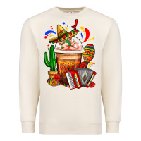Sandshell Mexican Frappe With Cactus Sombrero And Maracas Premium Sweatshirt - FaDigitalArtStudio