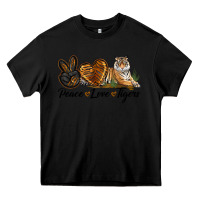 Black Peace Love Tigers Heavy Core Tee - LillyAllenDesigns