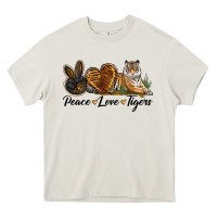 Cream Peace Love Tigers Heavy Core Tee - LillyAllenDesigns