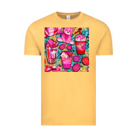 Vintage Mustard valentines day with love coffee cups  seamless pattern bbs Vintage Tee - BundleAndBundleShop