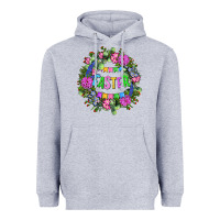 Heather Grey Easter Day Flower Easter Heavyweight Hoodie - OliviaCreatesArt