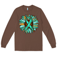 Chestnut Ovarian Liver Cancer Awareness Sunflower Long Sleeve Tee - RanaPortraitStore