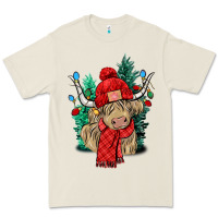 Bone Red Christmas long haired Cow Premium Tee - NancyCooperArtShop
