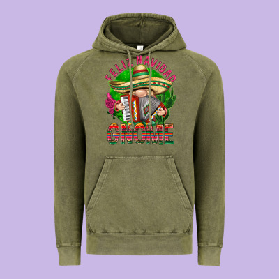 Feliz Navidad Gnome Vintage Hoodie Designed By Nancycooperartshop