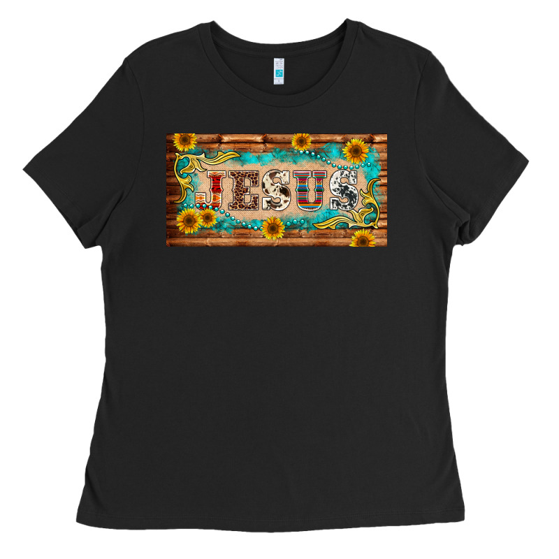 Jesus Western Patterns License Plate Template Ladies Tee by BarkalooDesign | Teevron