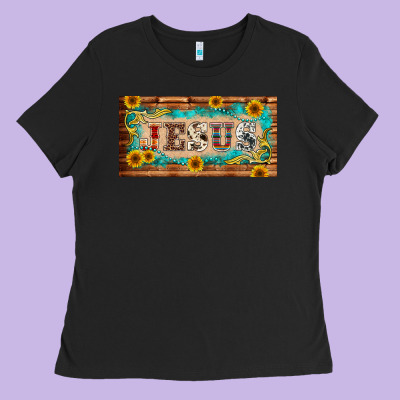 Jesus Western Patterns License Plate Template Ladies Tee Designed By Barkaloodesign