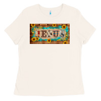 Bone jesus western patterns license plate template Ladies Tee - BarkalooDesign