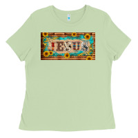 Matcha jesus western patterns license plate template Ladies Tee - BarkalooDesign