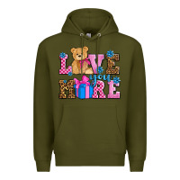 Army Green love you more olivia Premium Hoodie - OliviaCreatesArt