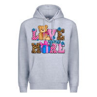 Heather Grey love you more olivia Premium Hoodie - OliviaCreatesArt