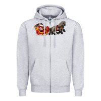 Heather Grey santa riding his sleigh with gifts Zipper Hoodie - CowGirlArtShop