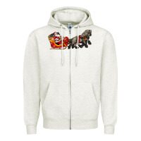 Oatmeal Heather santa riding his sleigh with gifts Zipper Hoodie - CowGirlArtShop